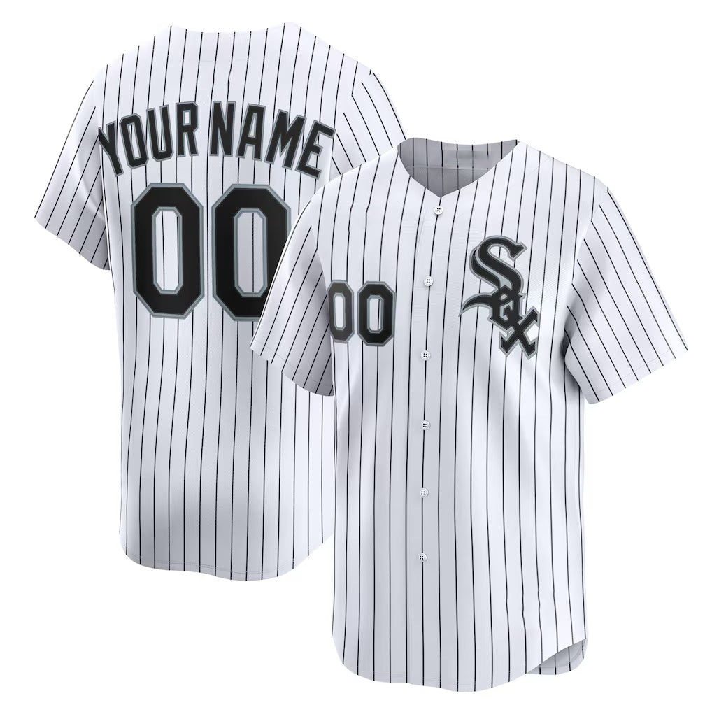 Custom Chicago White Sox White MIKSHPS Home Limited Jersey