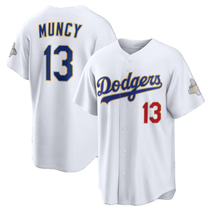 Los Angeles Dodgers #13 Max Muncy White MIKSHPS 2026 Gold Collection Stadium Jersey