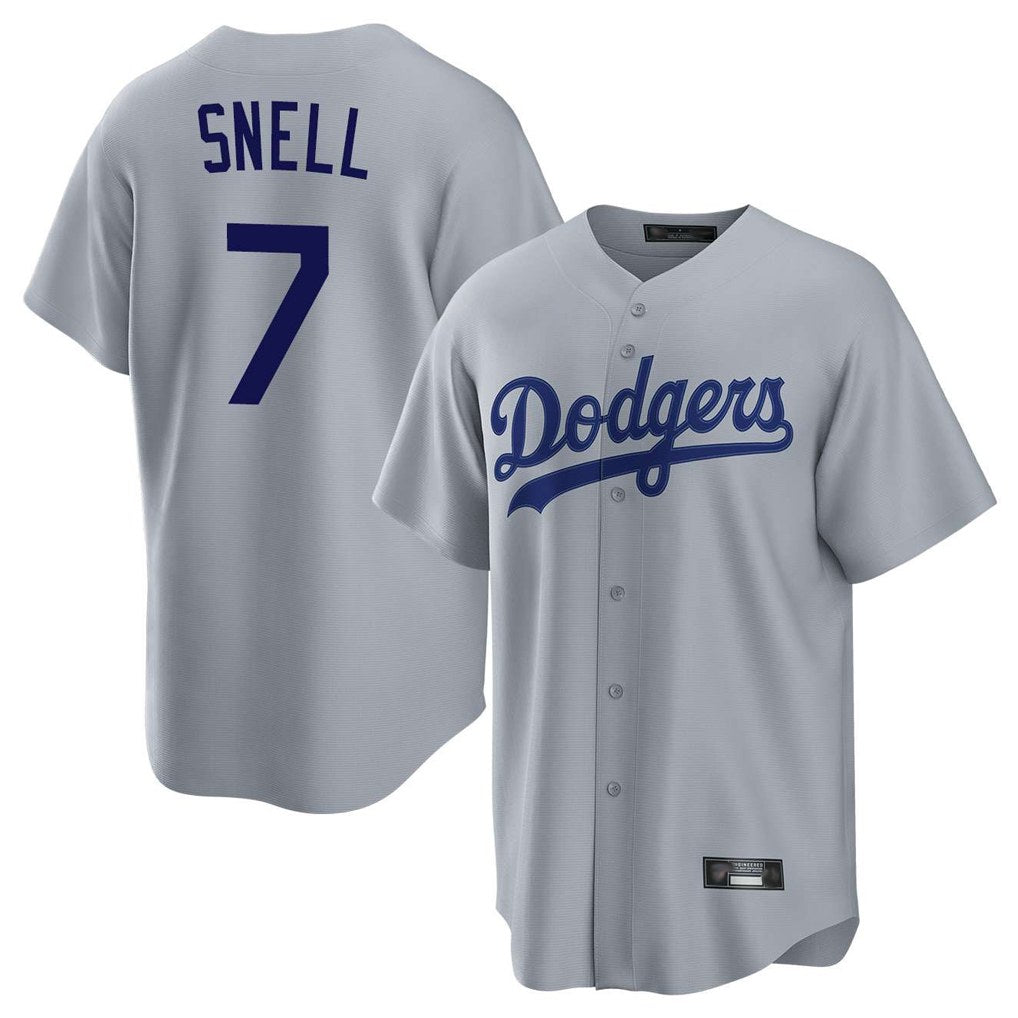 Los Angeles Dodgers #7 Blake Snell Player Gray MIKSHPS Game Stitched Jerseys