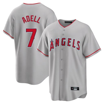 Los Angeles Angels #7 Jo Adell Player Gray MIKSHPS Home Game Stitched Jerseys
