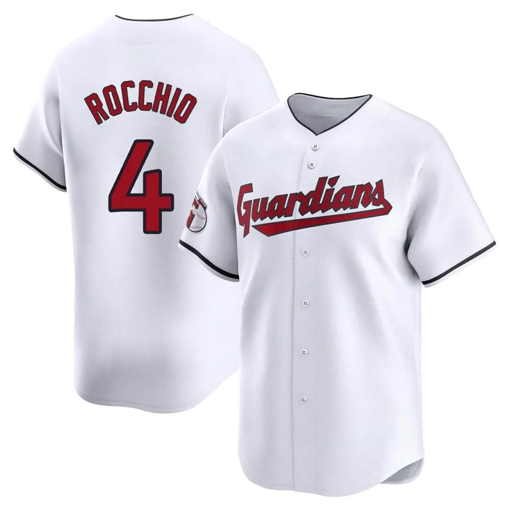 Cleveland Guardians #4 Brayan Rocchio Player White MIKSHPS Limited Home Stitched Jerseys