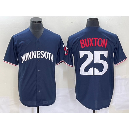 Minnesota Twins #25 Byron Buxton 2023 Navy Blue MIKSHPS Cool Base Stitched Jersey