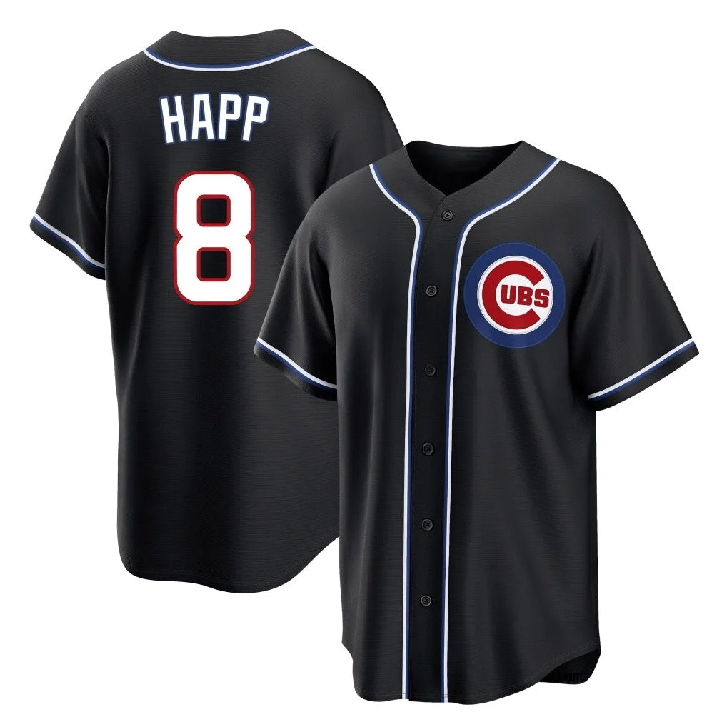 Chicago Cubs #8 Ian Happ Player Black MIKSHPS Fashion Out Game Stitched Jerseys