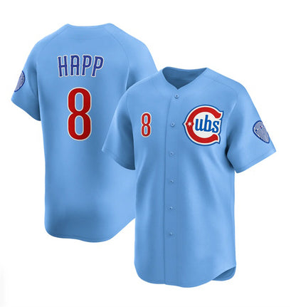 Chicago Cubs #8 Ian Happ Blue MIKSHPS 2024-25 2nd Alternate Limited Stitched Jersey