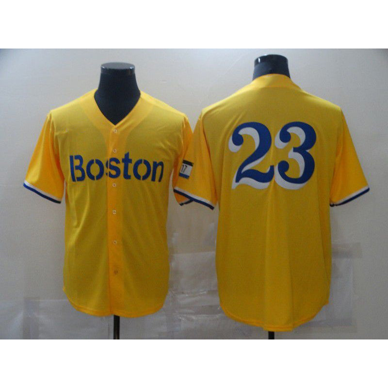 Boston Red Sox #23 No name Yellow MIKSHPS Game 2021 Jerseys