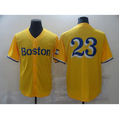 Boston Red Sox #23 No name Yellow MIKSHPS Game 2021 Jerseys