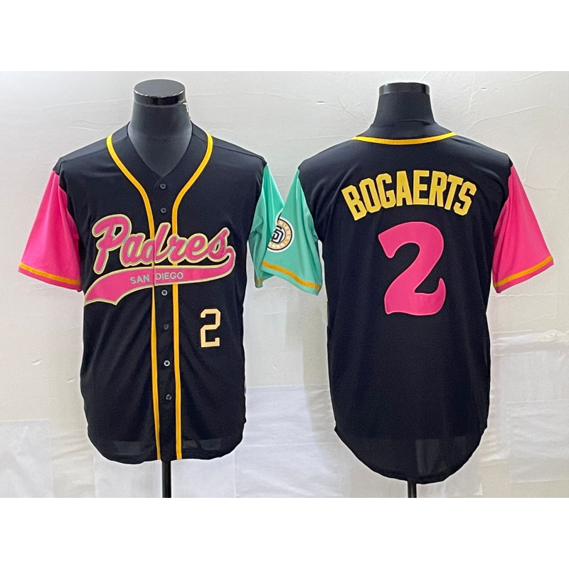 San Diego Padres #2 Xander Bogaerts Number Black MIKSHPS NEW 2023 City Connect Cool Base Stitched Jersey