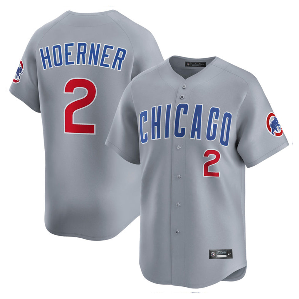 Chicago Cubs #2 Nico Hoerner Player Gray MIKSHPS Road Limited Home Stitched Jerseys