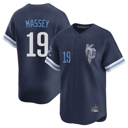 Kansas City Royals #19 Michael Massey Player Navy MIKSHPS City Connect Limited Home Stitched Jerseys