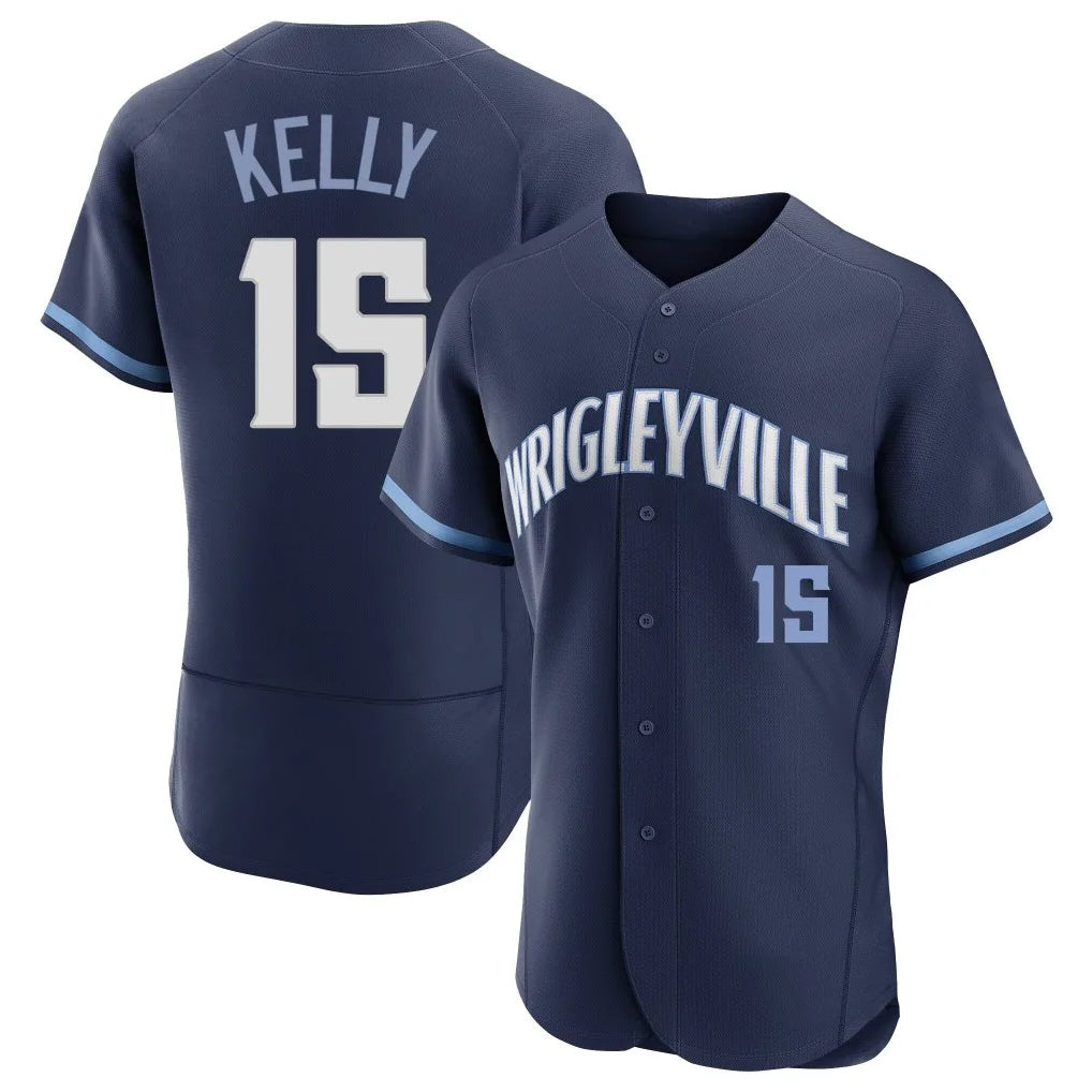 Chicago Cubs #15 Carson Kelly Player Navy MIKSHPS City Connect Limited Elite Home Stitched Jerseys