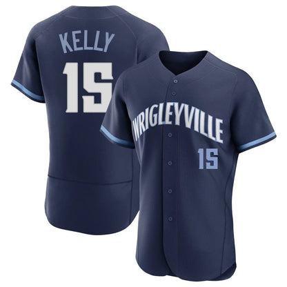 Chicago Cubs #15 Carson Kelly Player Navy MIKSHPS City Connect Limited Elite Home Stitched Jerseys