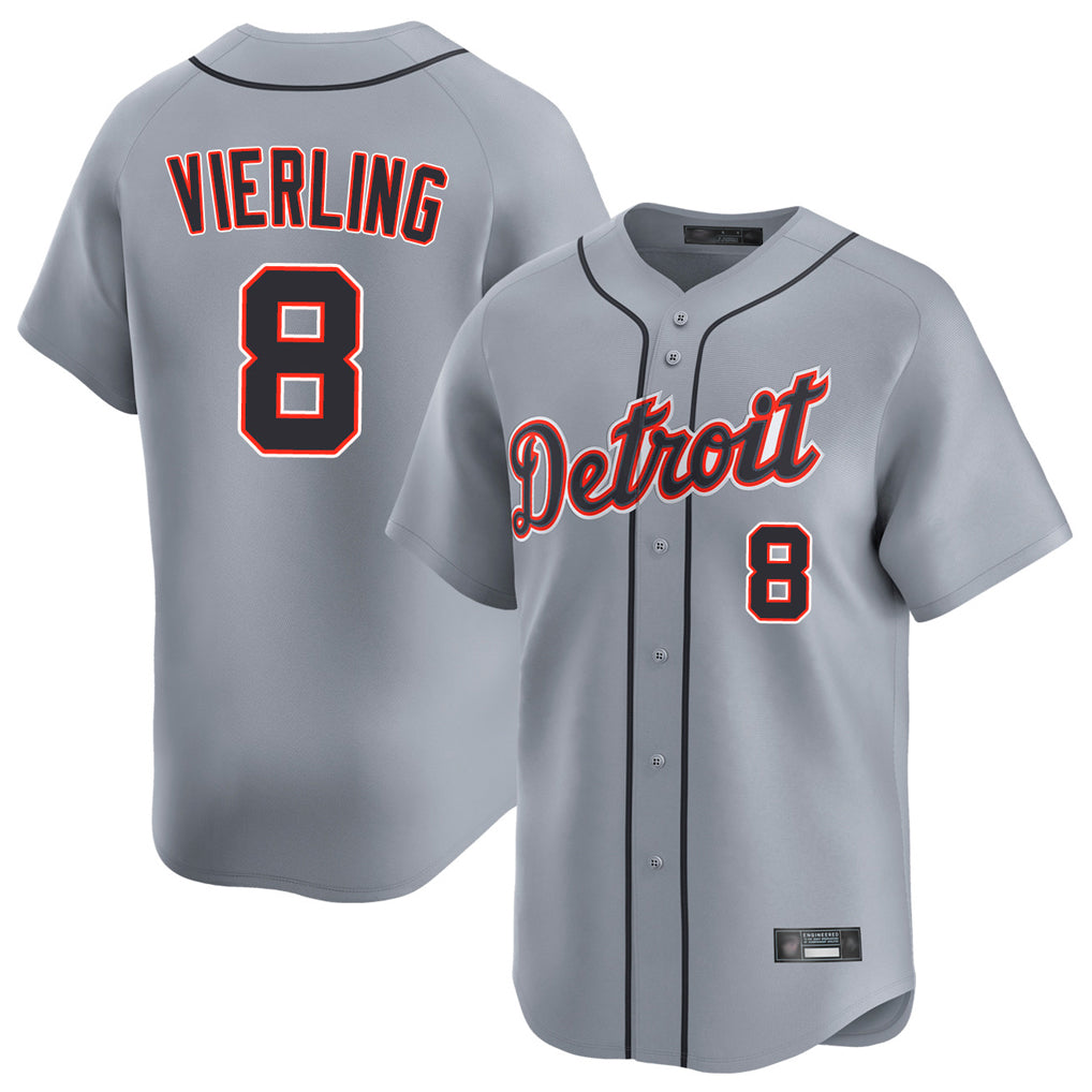 Detroit Tigers #8 Matt Vierling Player Gray MIKSHPS Home Limited Stitched Jerseys