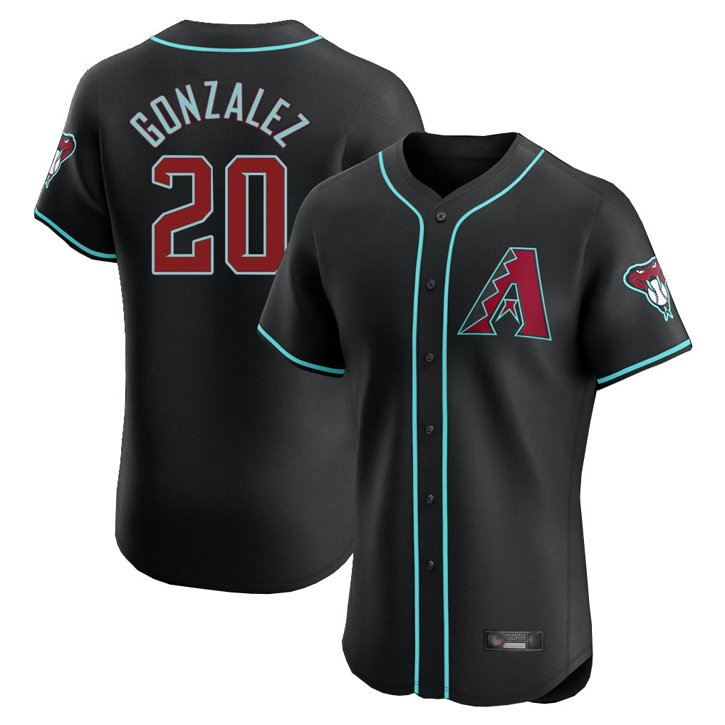 Arizona Diamondbacks #20 Luis Gonzalez Player Black MIKSHPS Limited Elite Home Game Stitched Jerseys