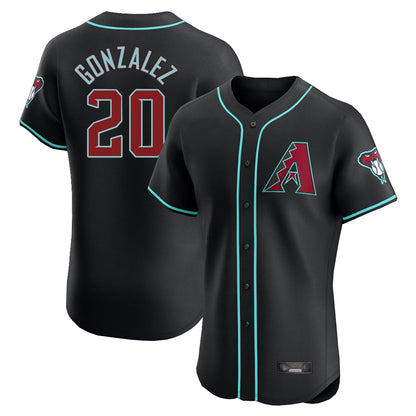 Arizona Diamondbacks #20 Luis Gonzalez Player Black MIKSHPS Limited Elite Home Game Stitched Jerseys