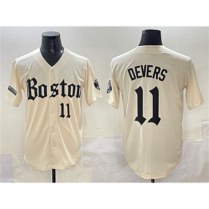 Boston Red Sox #11 Rafael Devers Cream MIKSHPS Gothic Vapor Limited Stitched Jersey