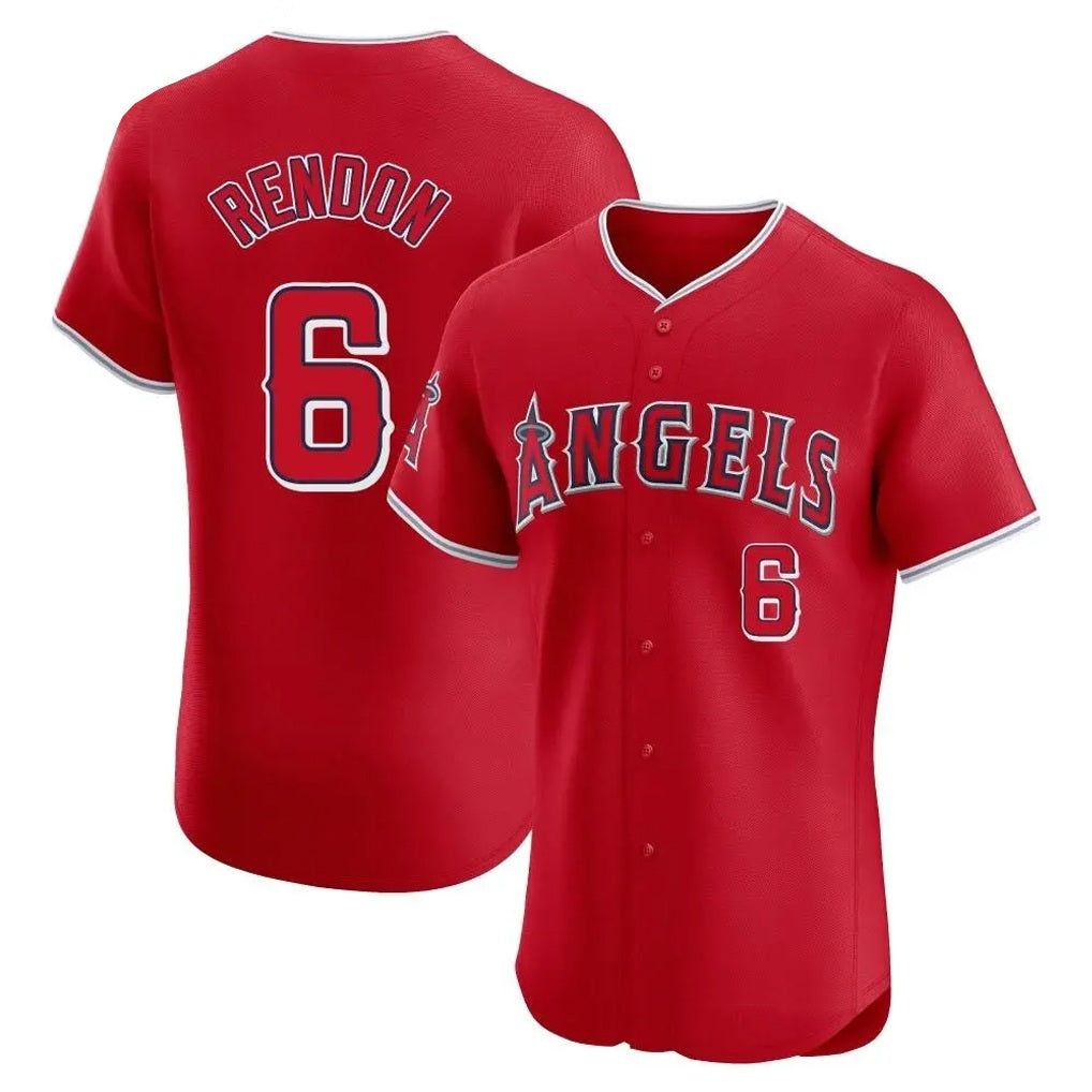 Los Angeles Angels #6 Anthony Rendon Player Red MIKSHPS Home Limited Elite Stitched Jerseys