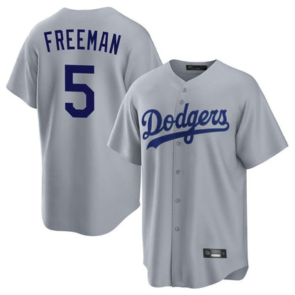 Los Angeles Dodgers #5 Freddie Freeman Player Gray MIKSHPS Game Stitched Jerseys