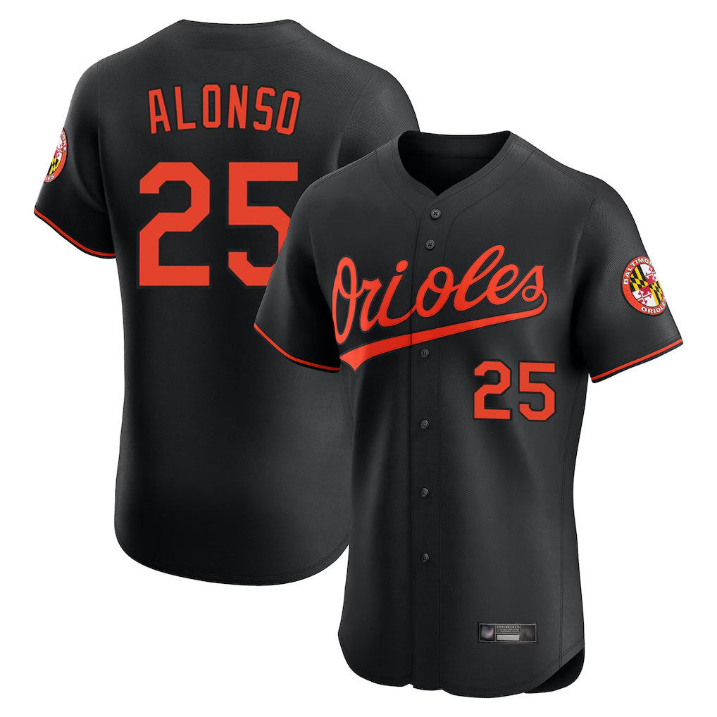 Baltimore Orioles #25 Pete Alonso Player Black MIKSHPS Limited Elite Home Game Stitched Jerseys