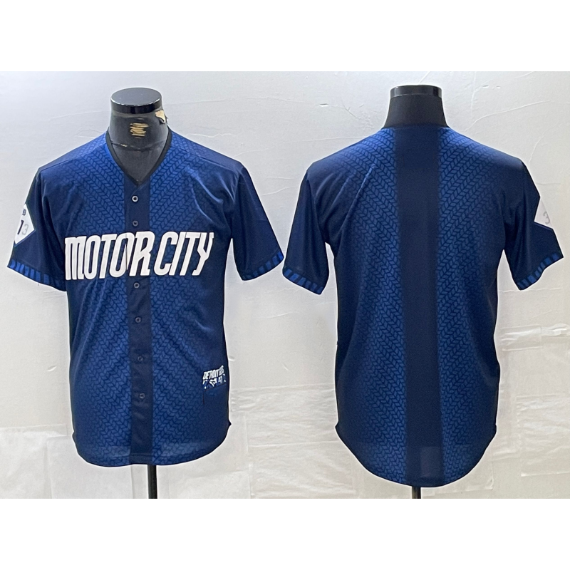 Detroit Tigers Blank 2024 Navy MIKSHPS City Connect Cool Base Limited Stitched Jersey
