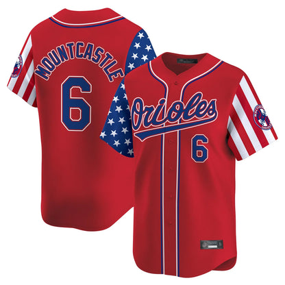 Baltimore Orioles #6 Ryan Mountcastle Player Red MIKSHPS Independence Day Vapor Premier Limited Home Game Stitched Jerseys