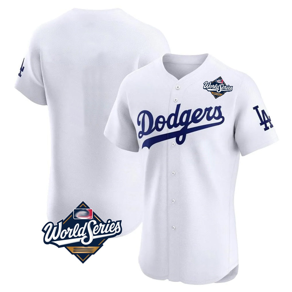 Los Angeles Dodgers Blank Player White MIKSHPS Limited Elite Home World Series Stitched Jerseys