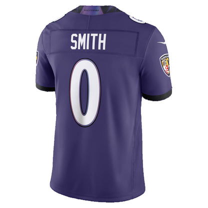 B.Ravens #0 Roquan Smith Purple MIKSHPS Vapor F.U.S.E. Sewn Down Limited Jersey
