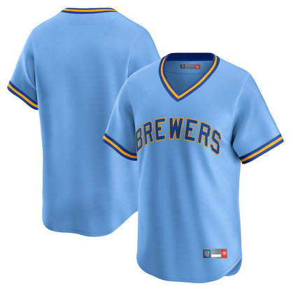 Milwaukee Brewers Blank Player Light Blue MIKSHPS Cooperstown Collection T-shirt Stitched Jerseys
