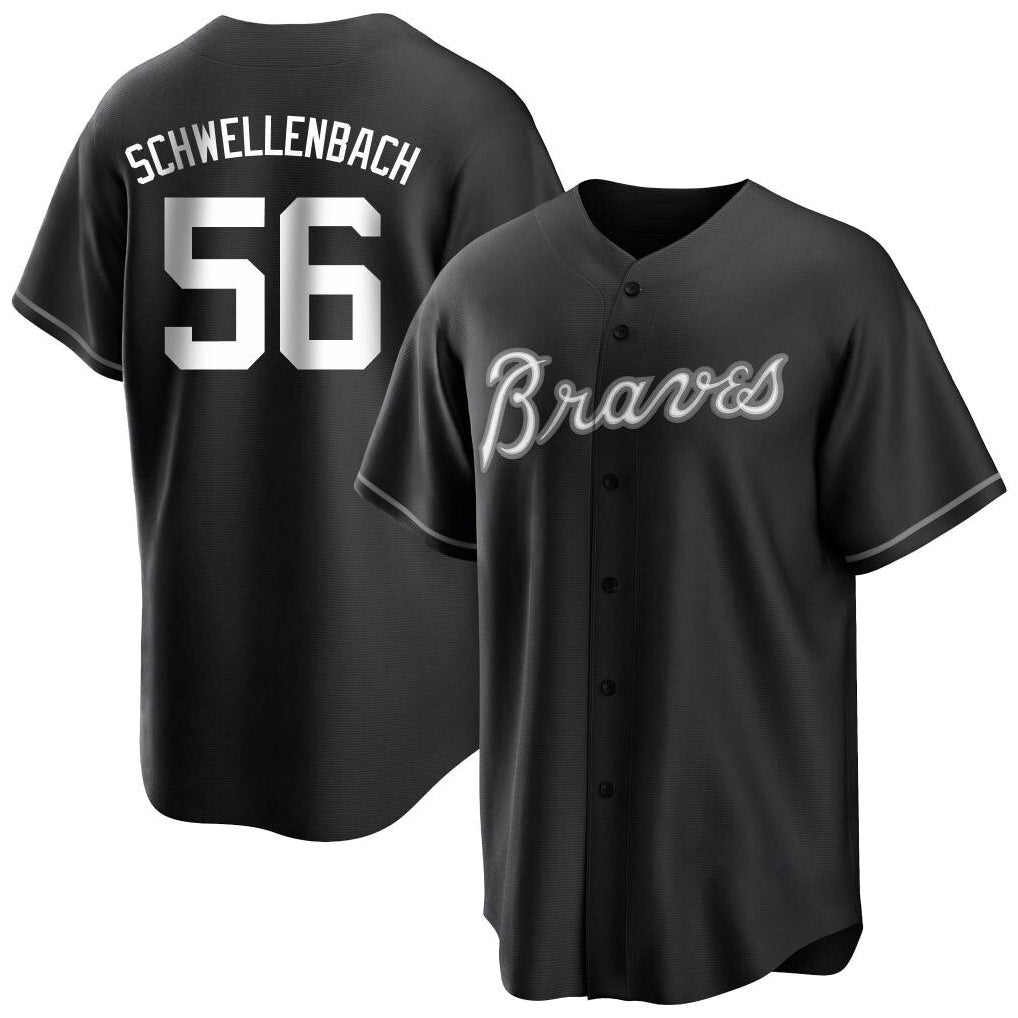 Atlanta Braves #56 Spencer Schwellenbach Player Black MIKSHPS Home Game Stitched Jerseys