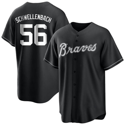 Atlanta Braves #56 Spencer Schwellenbach Player Black MIKSHPS Home Game Stitched Jerseys