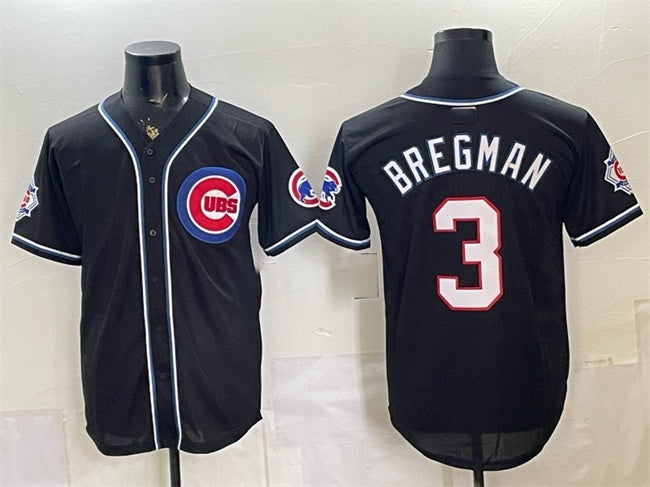 Chicago Cubs #3 Alex Bregman 150th Anniversary Black MIKSHPS Out Style Vapor Premier Limited Stitched Jersey