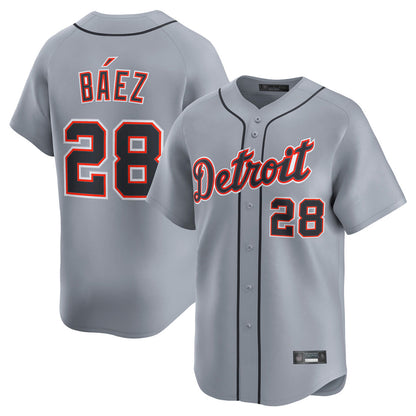 Detroit Tigers #28 Javier Baez Player Gray MIKSHPS Home Limited Stitched Jerseys