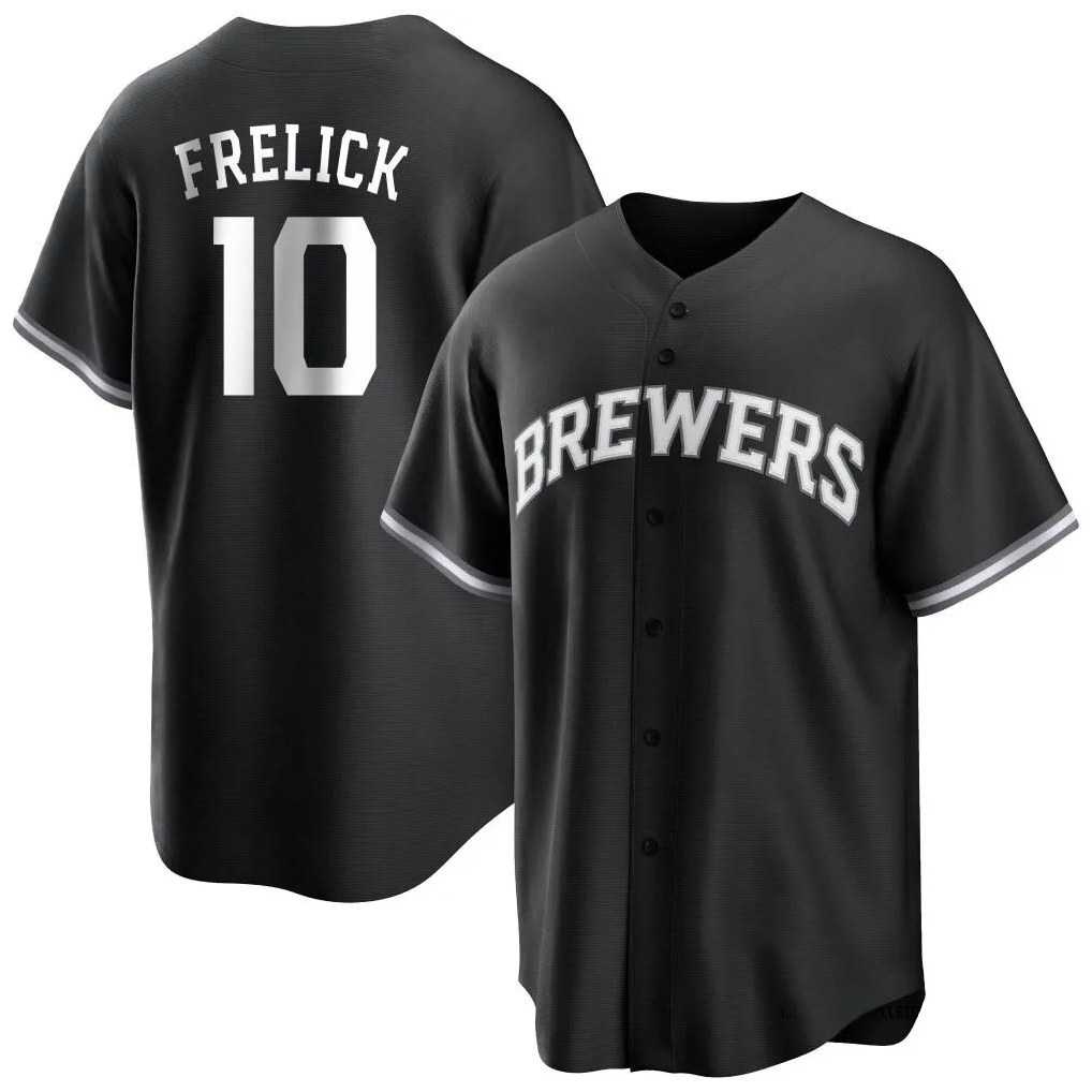 Milwaukee Brewers #10 Sal Frelick Player Black MIKSHPS Game Home Stitched Jerseys