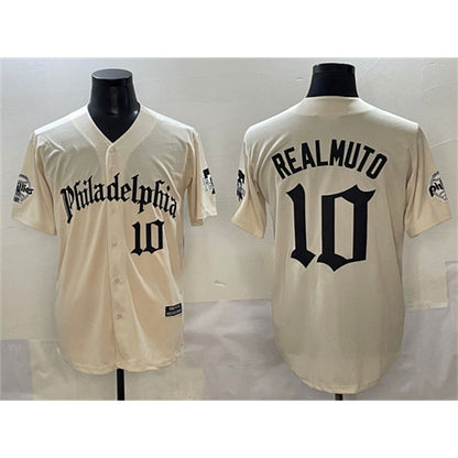 Philadelphia Phillies #10 J.T. Realmuto Cream MIKSHPS Gothic Vapor Limited Stitched Jersey