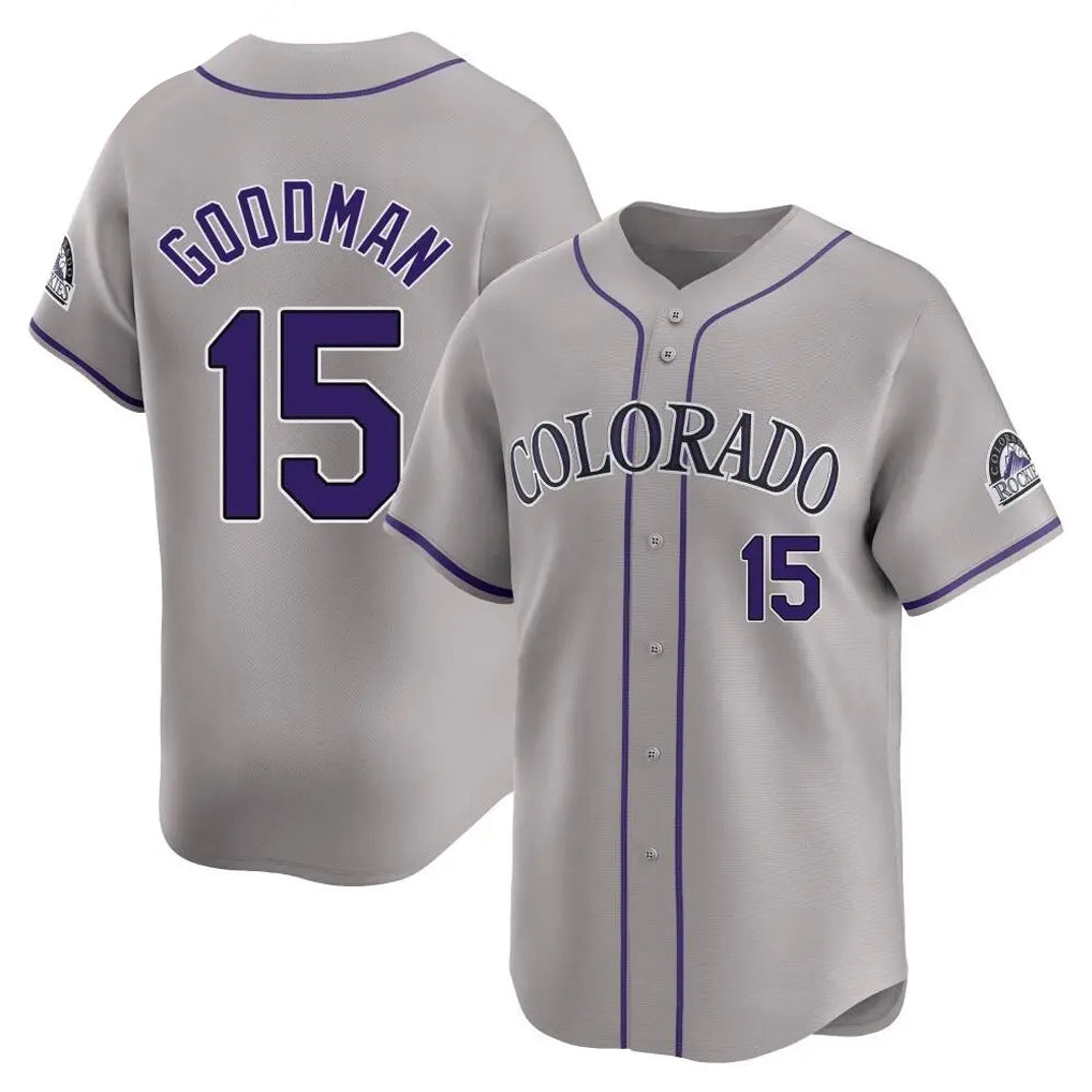 Colorado Rockies #15 Hunter Goodman Player Gray MIKSHPS Limited Home Stitched Jerseys