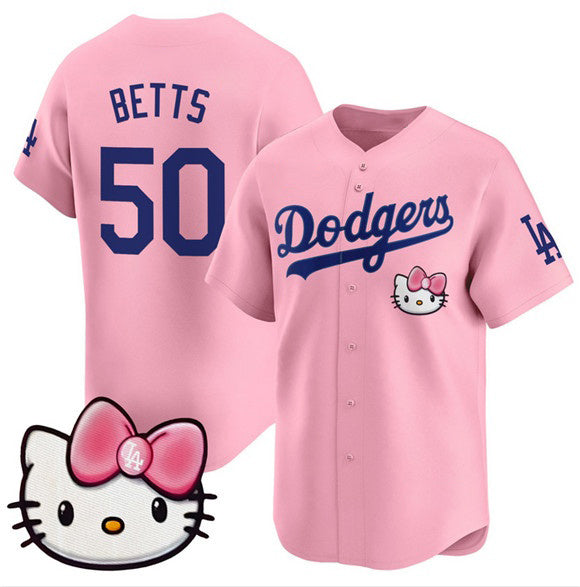 Los Angeles Dodgers #50 Mookie Betts Pink MIKSHPS 2025 Hello Kitty Vapor Limited Stitched Jersey