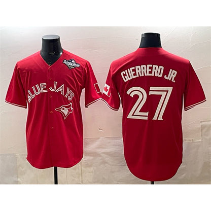 Toronto Blue Jays #27 Vladimir Guerrero Jr. Red MIKSHPS 2025 World Series Cool Base Stitched Jersey