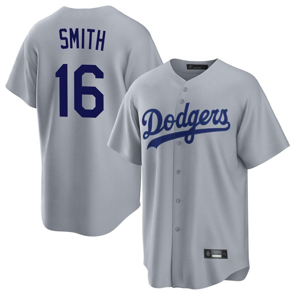Los Angeles Dodgers #16 Will Smith Player Gray MIKSHPS Game Stitched Jerseys