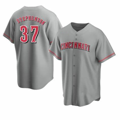 Cincinnati Reds #37 Tyler Stephenson Grey MIKSHPS Cool Base Jersey