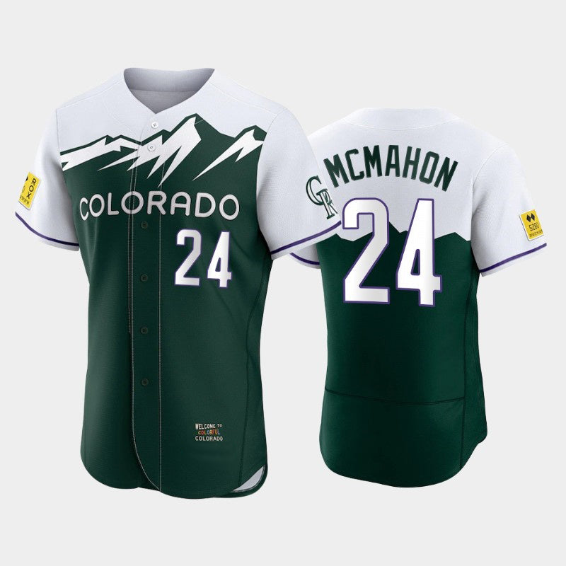Colorado Rockies #24 Ryan McMahon 2022 Green MIKSHPS City Connect Flex Base Stitched Jersey