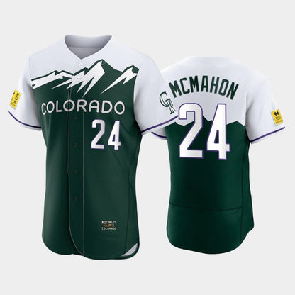 Colorado Rockies #24 Ryan McMahon 2022 Green MIKSHPS City Connect Flex Base Stitched Jersey