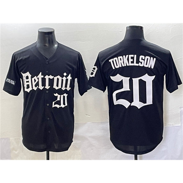 Detroit Tigers #20 Spencer Torkelson Black MIKSHPS 'Motor Gothic Edition' Vapor Premier Limited Stitched Jersey
