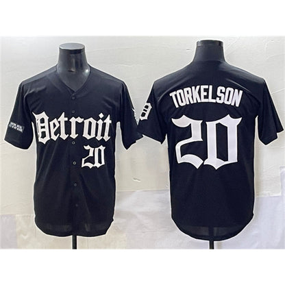 Detroit Tigers #20 Spencer Torkelson Black MIKSHPS 'Motor Gothic Edition' Vapor Premier Limited Stitched Jersey