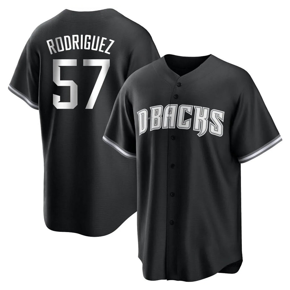 Arizona Diamondbacks #57 Eduardo Rodriguez Player Black MIKSHPS Game Home Stitched Jerseys