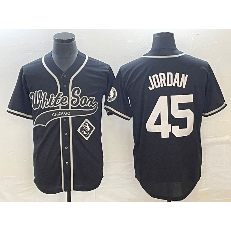 Chicago White Sox #45 Michael Jordan Black MIKSHPS Cool Base Stitched Jersey