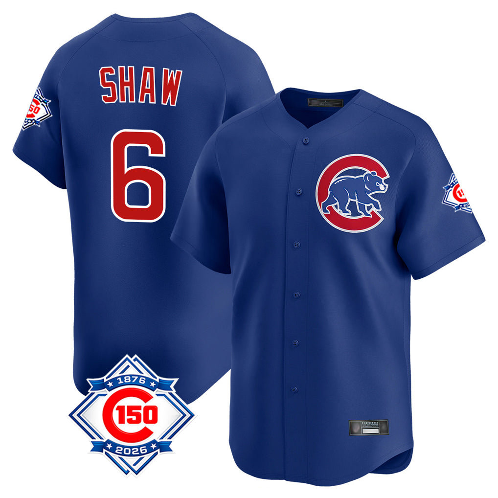 Chicago Cubs #6 Matt Shaw Player Royal MIKSHPS 150th Anniversary Limited Home Stitched Jerseys