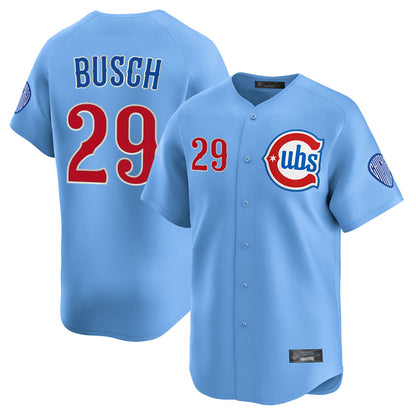 Chicago Cubs #29 Michael Busch Player Light Blue MIKSHPS Limited Home Stitched Jerseys