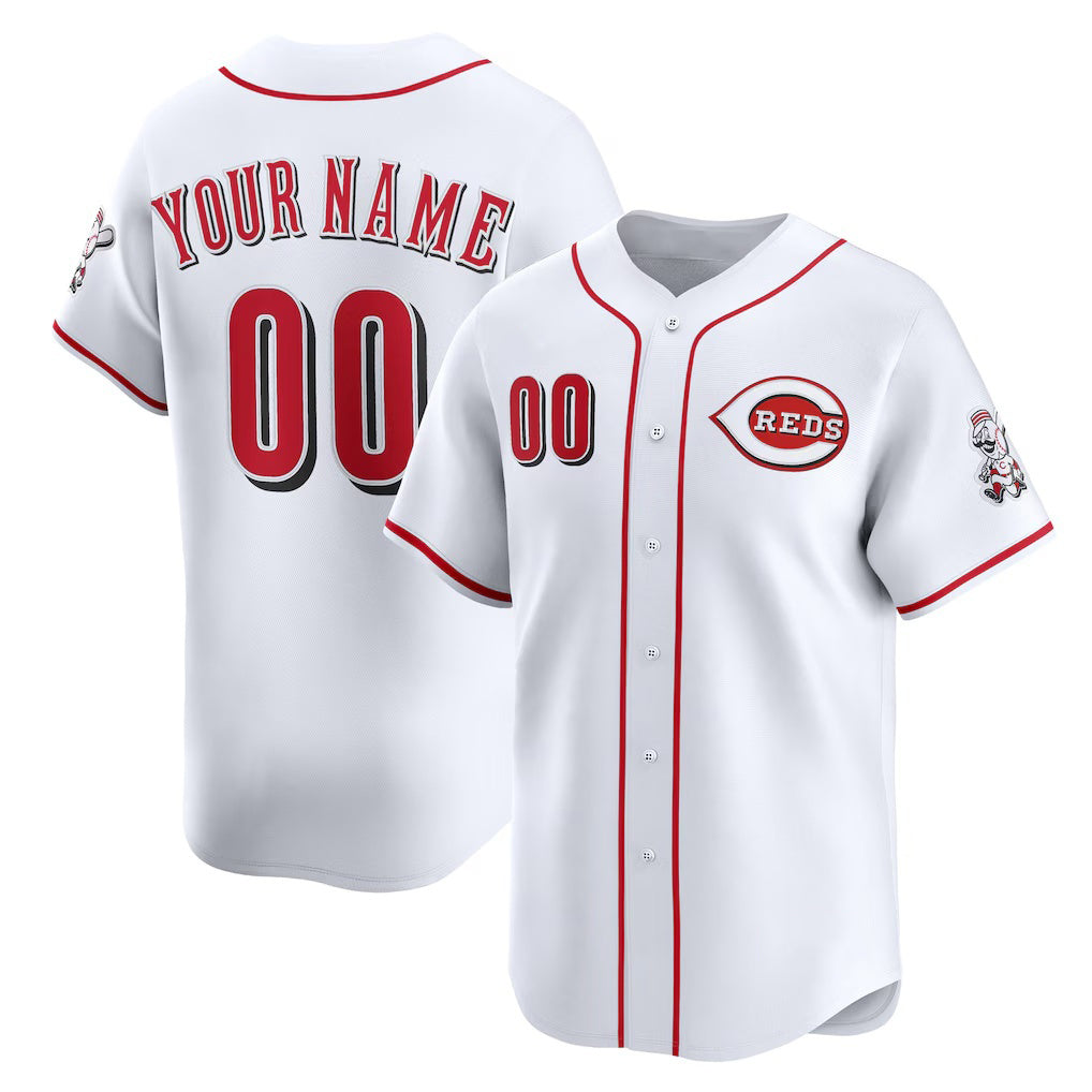Custom Cincinnati Reds White MIKSHPS Home Limited Jersey