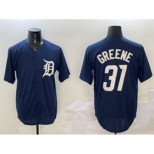Detroit Tigers #31 Riley Greene Navy MIKSHPS Cool Base Stitched Jersey