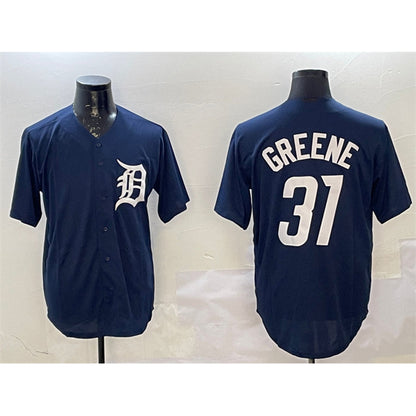 Detroit Tigers #31 Riley Greene Navy MIKSHPS Cool Base Stitched Jersey