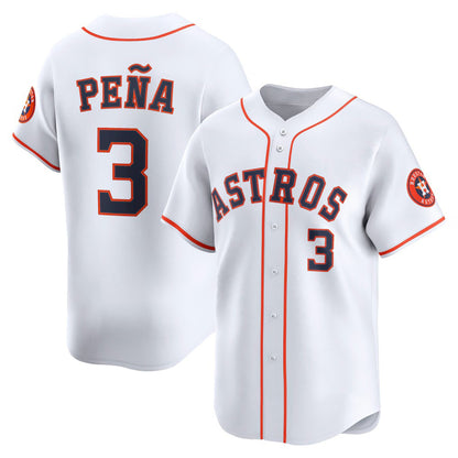 Houston Astros #3 Jeremy Pe?a White MIKSHPS Home Limited Player Jersey